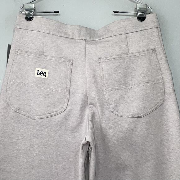 LEE Soft Knit Pants Size 14 Gray High Rise Wide Leg Pull On Lagenlook Comfort - Picture 5 of 15